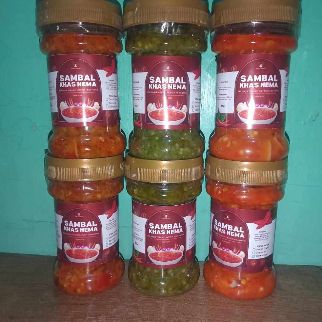 

Sambel Khas Nema | Sambel Goang | Sambel Ijo | Sambel Cumi | Sambel Teri | 150gr