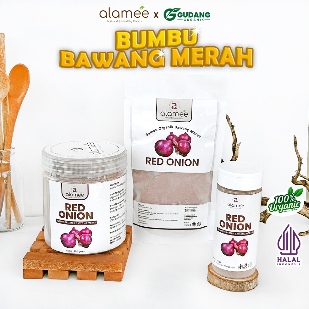 

Bubuk Bawang Merah Organik Red Onion Powder Penyedap Rasa Bumbu Masak Dapur Non MSG