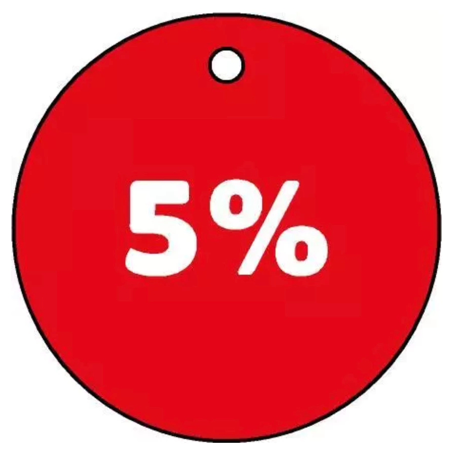 

HANG TAG LABEL DISKON 5 PERSEN SALE BAJU MURAH BULAT UKURAN 3,8 CM GANTUNGAN WLBEE