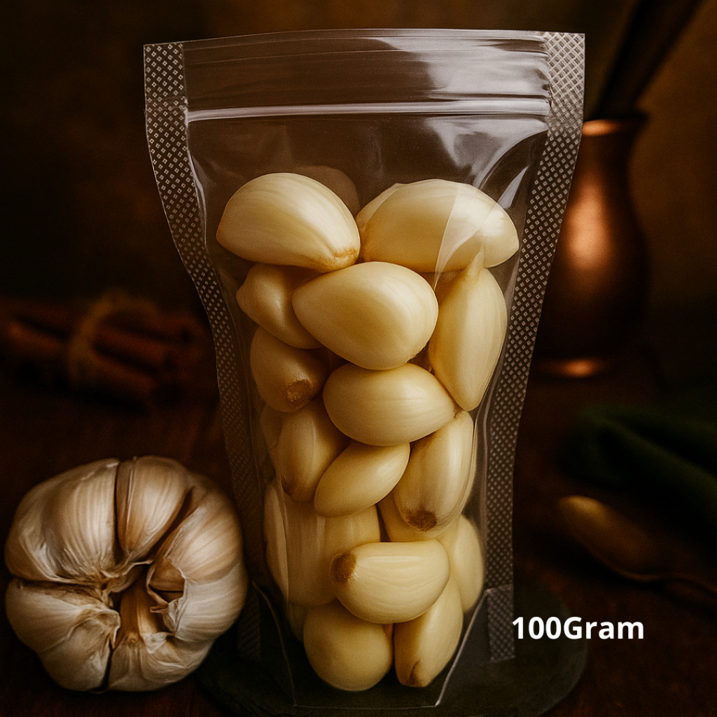 

Bawang Putih Kupas 100gr – Bumbu Dapur Segar Siap Pakai