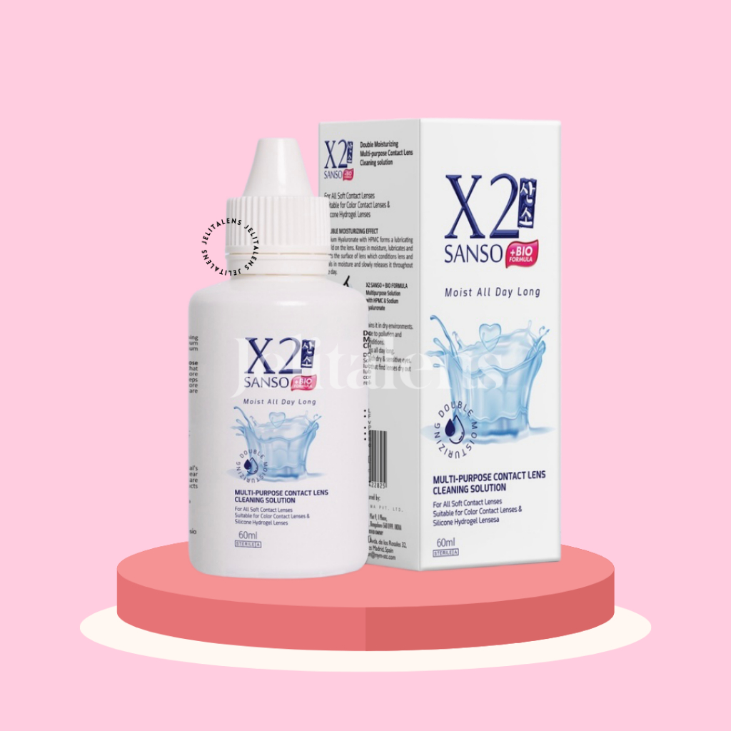 Cairan Pembersih Softlens X2 Sanso 60ml / Cairan Soflens X2 Sanso 60ml / Air Softlens X2 Sanso 60ml 