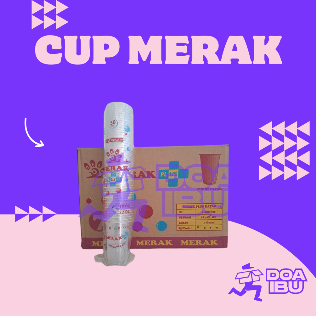 (20 slop) cup merak 7 gram / 8 gram / cup oval / 14 oz / 16 oz / 18 oz / 22 oz Cup / Gelas Plastik M