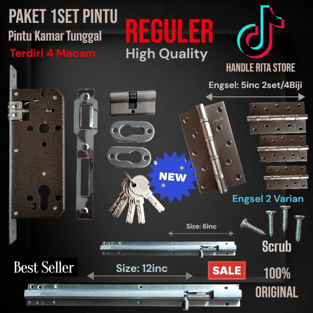 RITA Paket hemat 1set pintu komplit/4item premium original/paket berkualitas simpel mumer kekinian