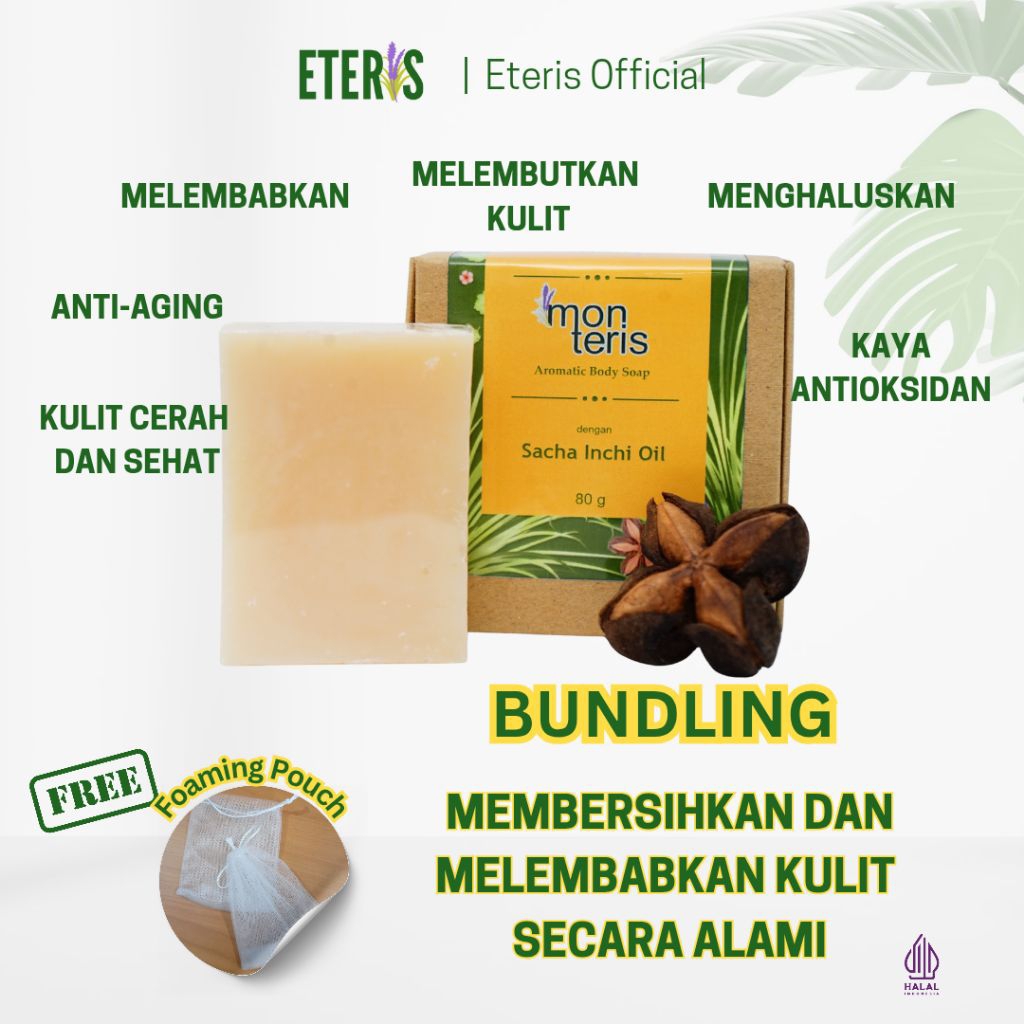 Bundling Sabun Aromatic Sacha Inchi Oil 2pcs FREE Pouch | Sabun Alami Sacha Inchi Asli | Mencerahkan
