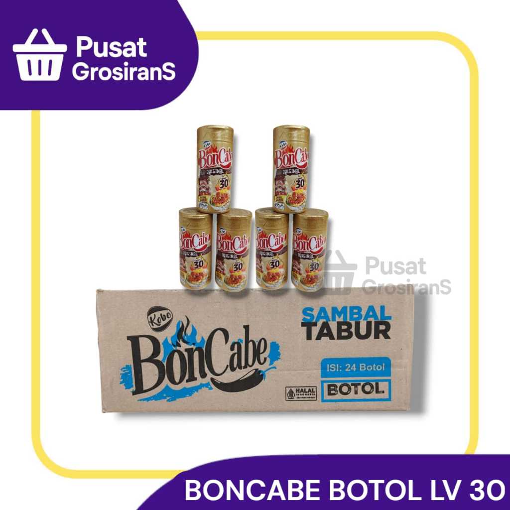 

Kobe Boncabe Botol Sambal Tabur Level 30 40gr 1 DUS isi 24pcs
