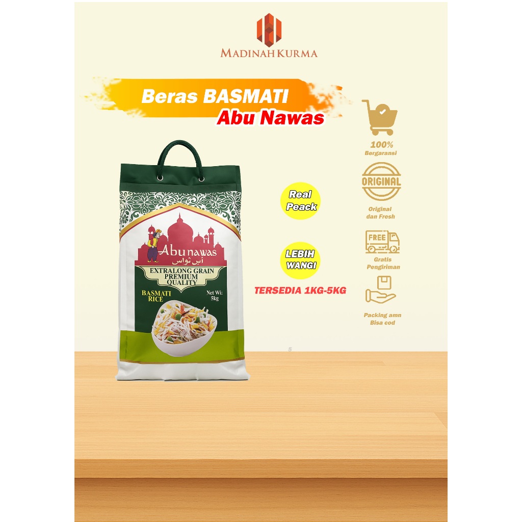 

Beras Basmati Abu Nawas 1kg & 5kg – Premium Quality, Lebih Harum & Panjang