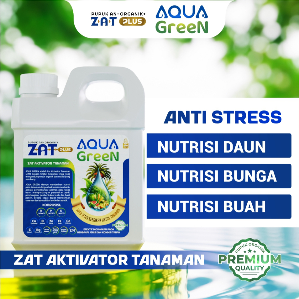 AQUA GREEN ZAT PLUS Untuk Semua Jenis Tanaman 100% Original 1 Liter