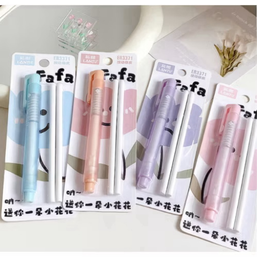 

FAFA Mechanic Eraser Pen | Penghapus Mekanik Bentuk Pulpen Estetik Pastel Bisa Refill
