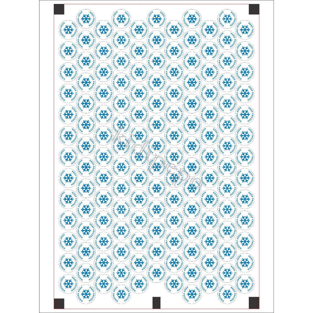 

CUSTOM STIKER VINYL UK. A3+ STIKER KULKAS / KEEP REFRIGERATED / FROZEN BAHAN WATERPFROOF VINIL TAHAN AIR