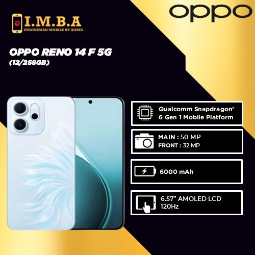 OPPO RENO 14F 5G PENYIMPANAN 12GB/256GB GARANSI RESMI INDONESIA