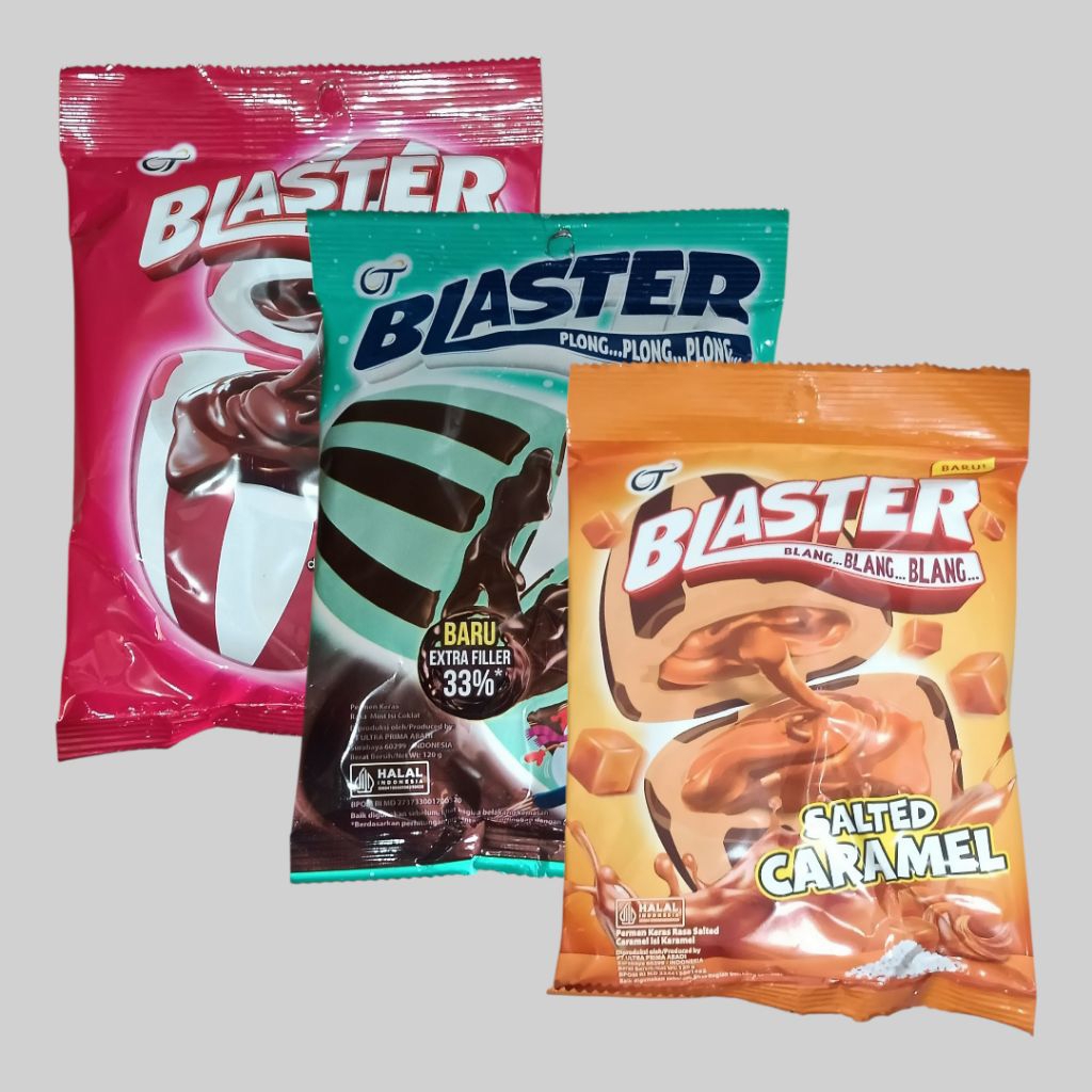 

BLASTER Permen Coklat Belang Belang Neapolitan, Choco Mint & Salted Caramel isi 50 pcs