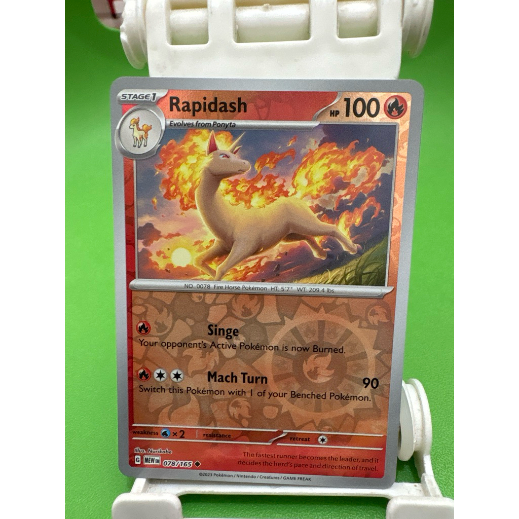 kartu pokemon original reverse holo rapidash mew 078/165