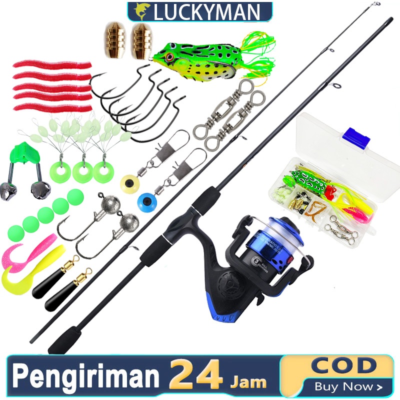 LUCKYMAN pancing satu set pancing satu set lengkap pancingan 1 set lengkap murah 1.80M 2.10M joran p
