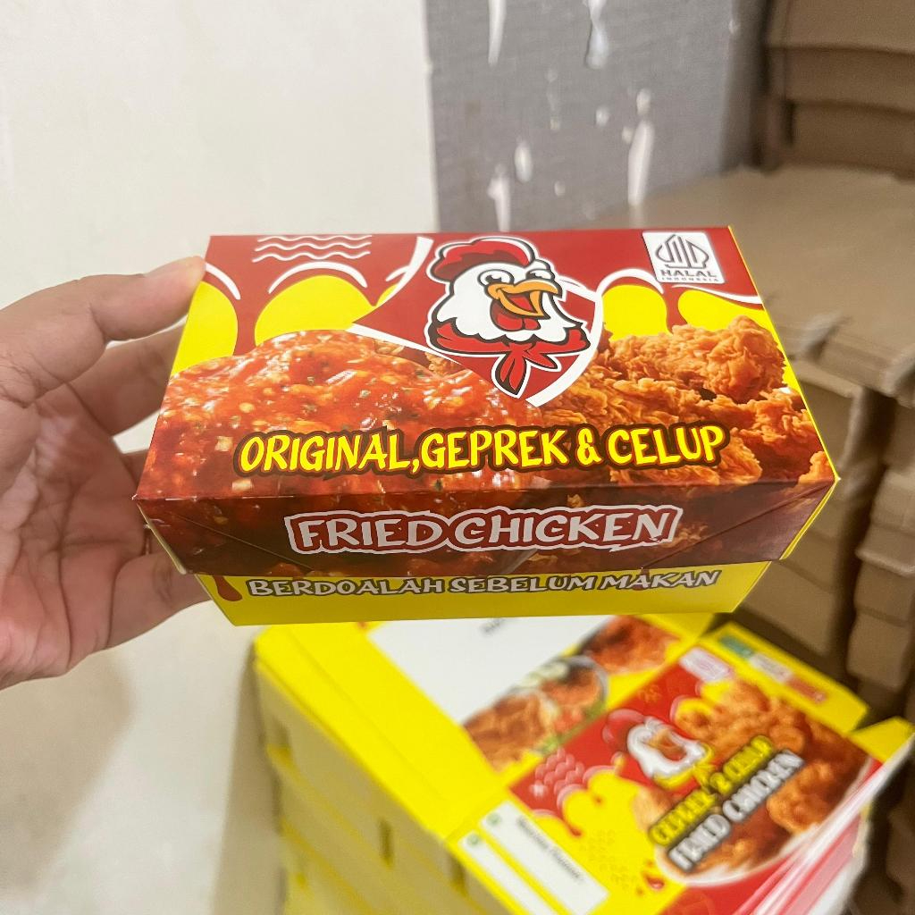 XS CELUP CETAK /box friedchicken/ box KFC/ dus ayam celup/ Dus geprek/dus ayam KFC /ayam geprek peny