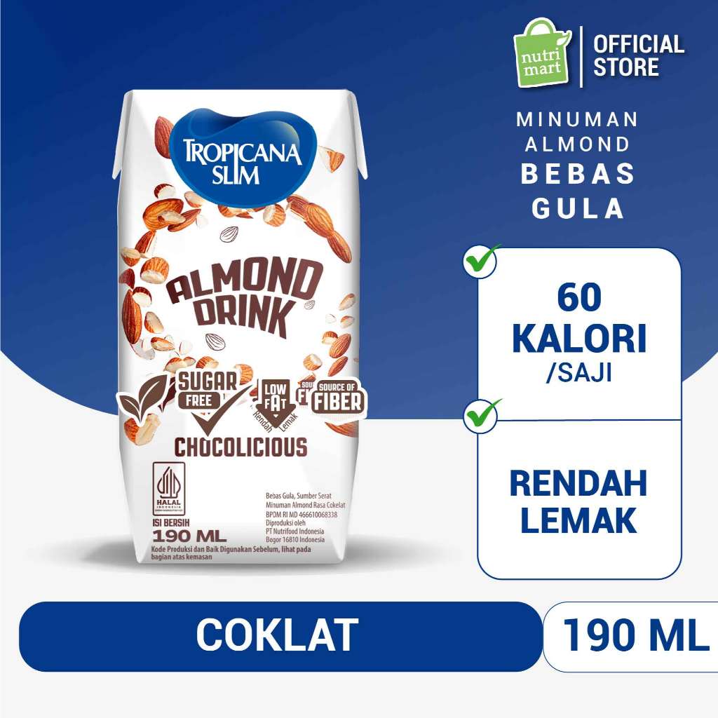 

1 Pack - Tropicana Slim RTD Almond Drink Chocolicious 190 ml - 1 pcs