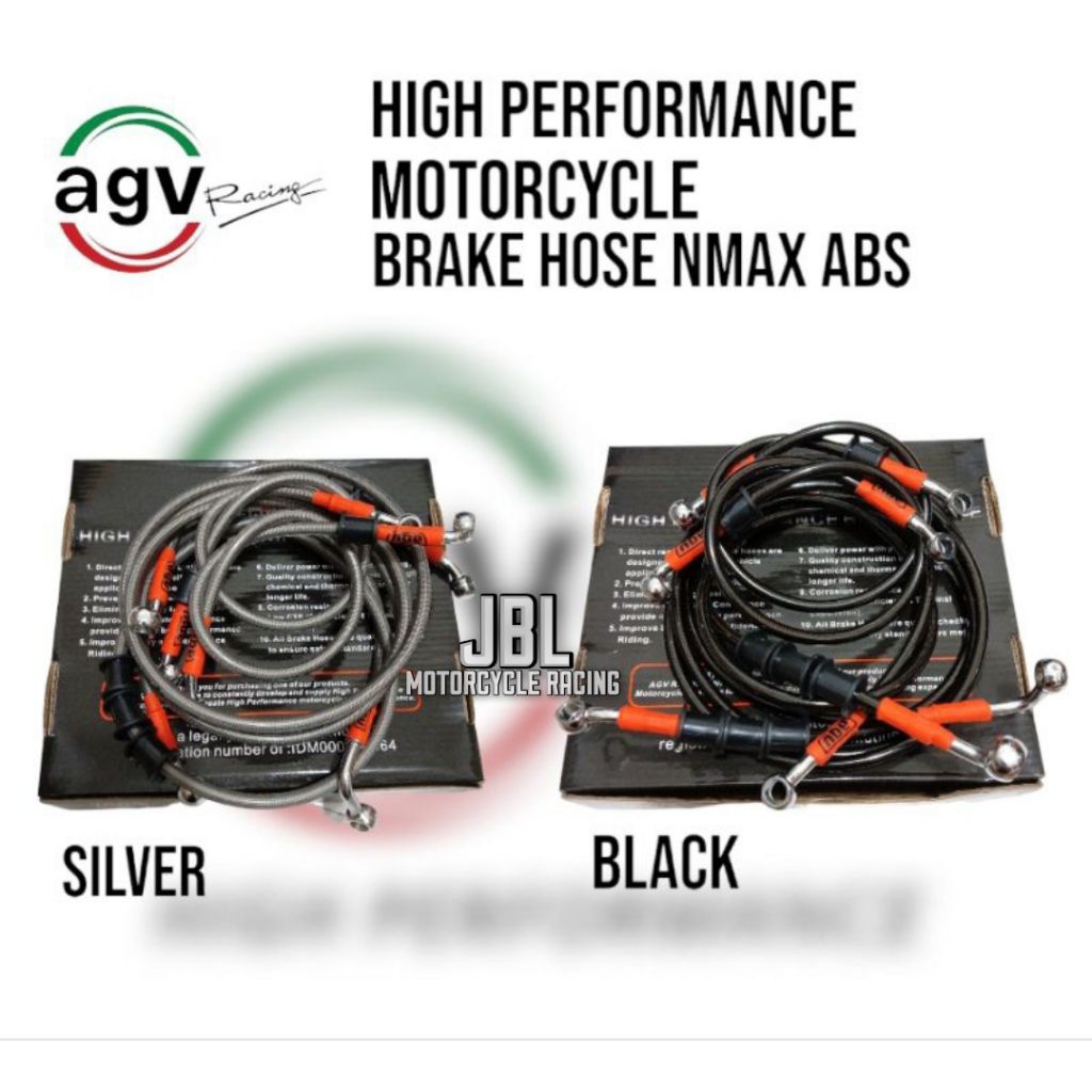 AGV Selang Rem Motor Set Nmax Old Nmax New Nmax 155 ABS Black Dan Silver Carbon - Rem Selang Motor S