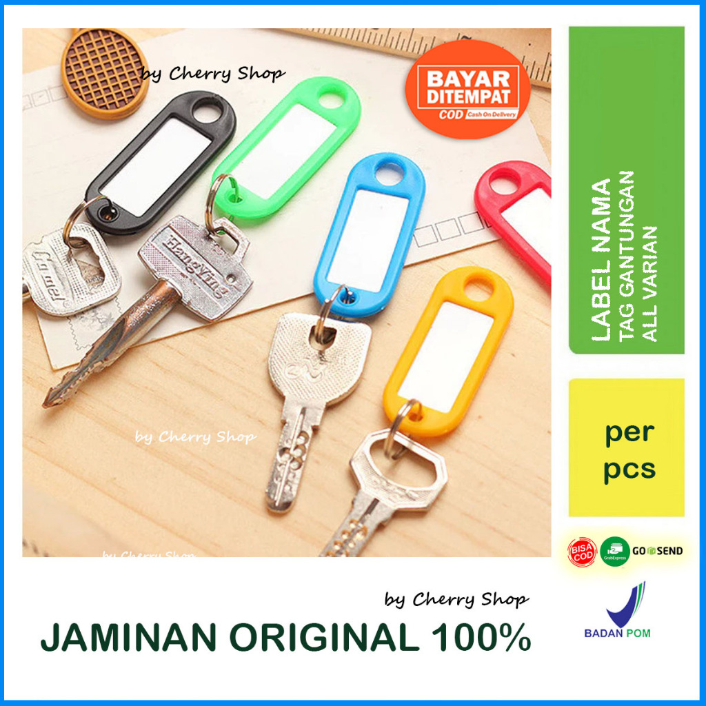 

Tag Gantungan Kunci Label Nama / Keychain Ring Name Tag / Gantungan Kunci Plastik Label Nama / Ganci Name Tag Simple By Cherry Shop
