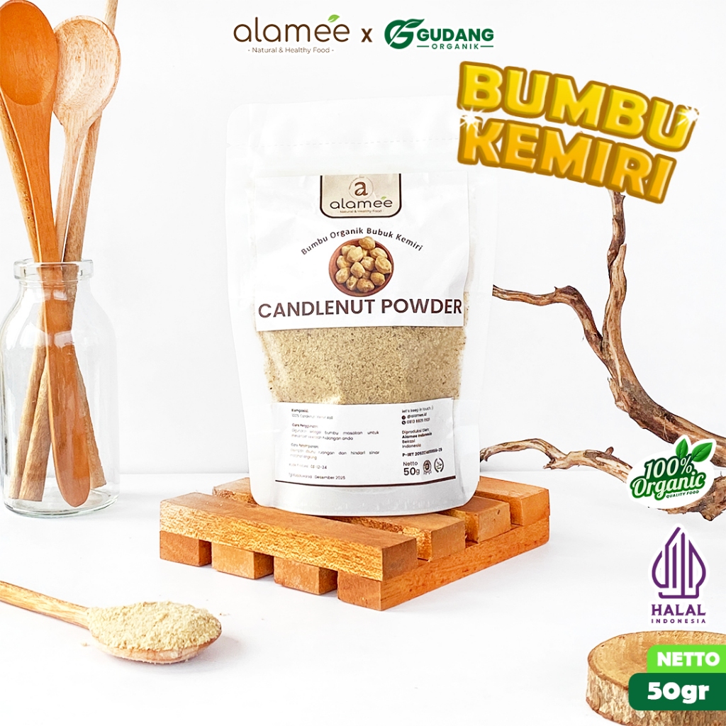 

alamee bumbu organik kemiri 50 gram dengan aroma khas rempah hangat 100 persen organik menambah rasa