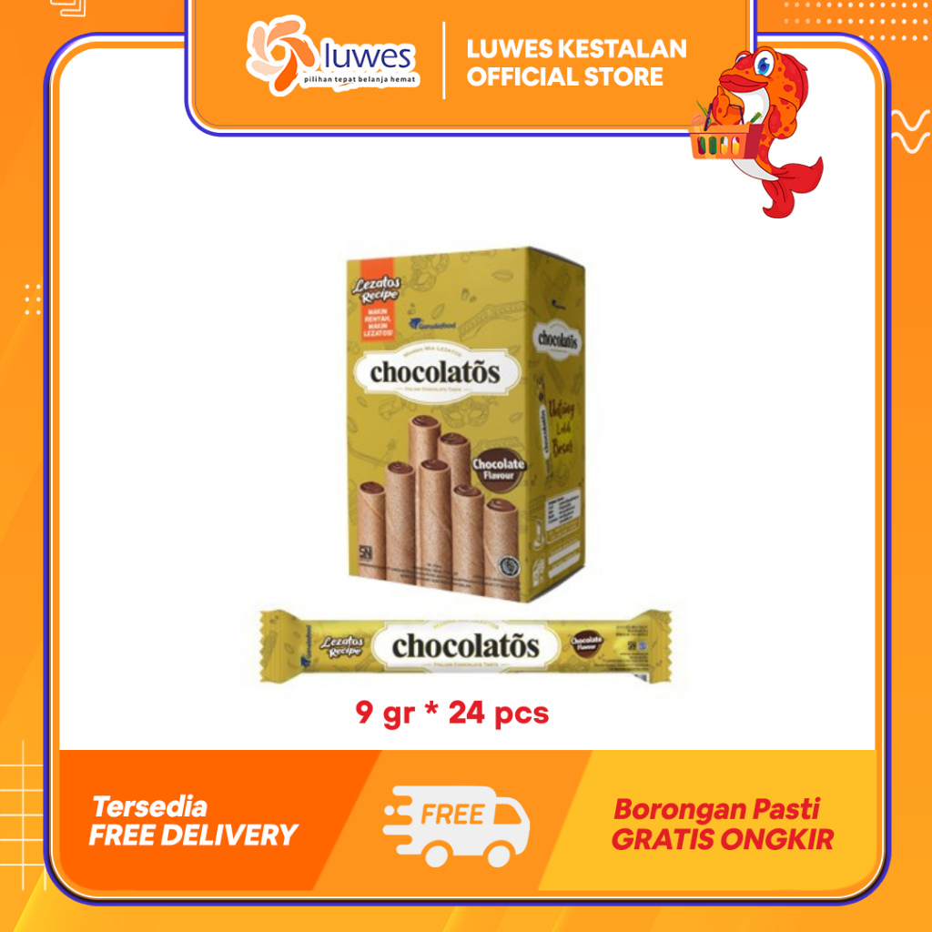 

Chocolatos Box Wafer Coklat 9gr x 24 Enak & Lezat