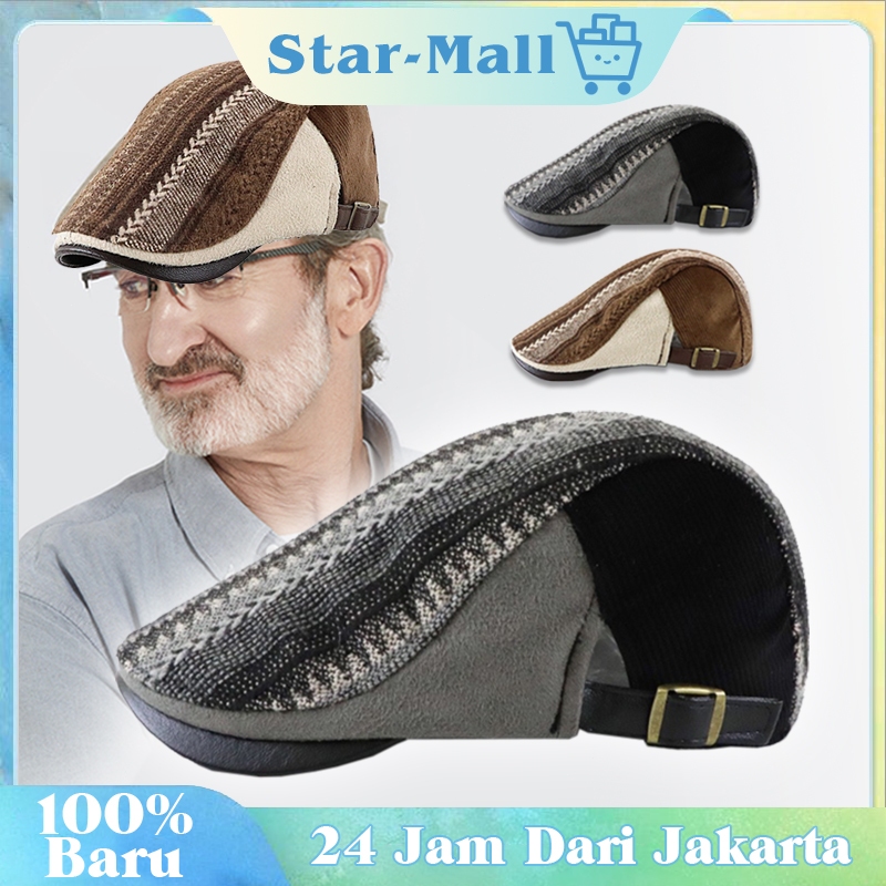 Flat Cap Jahitan Retro Pria Original / Topi Pelukis / Topi Pet Sutradara