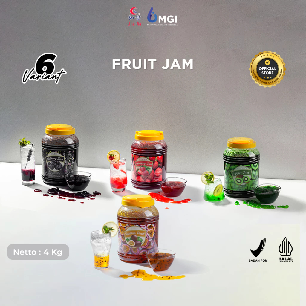 

Mutiaragemilang.id Jia Na Selai Jam Toping Minuman Kekinian Varian Rasa Buah Premium 4kg
