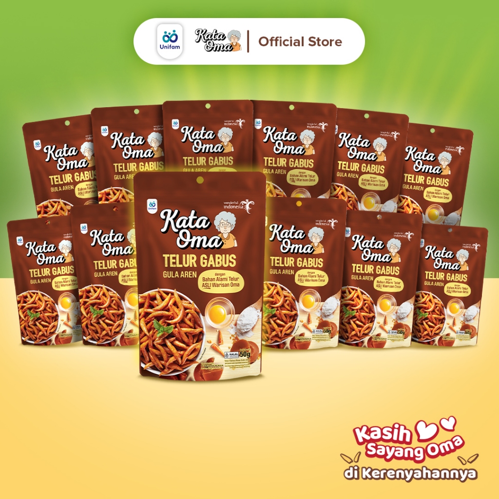 

Paket Isi 12 Kata Oma Telur Gabus Rasa Gula Aren 50 Gr