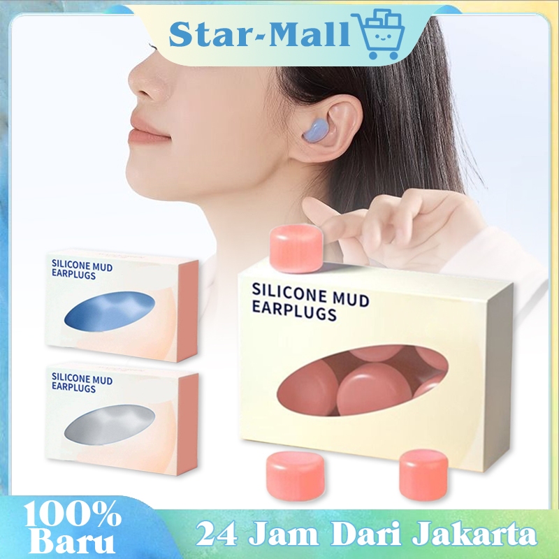 6Pcs Alat Penutup Telinga Anti Bising Anti Air Untuk Tidur / Penutup Telinga Renang Dewasa