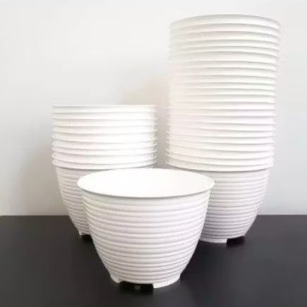 POT TAWON JUMBO UK 30CM/POT BUNGA/POT PUTIH