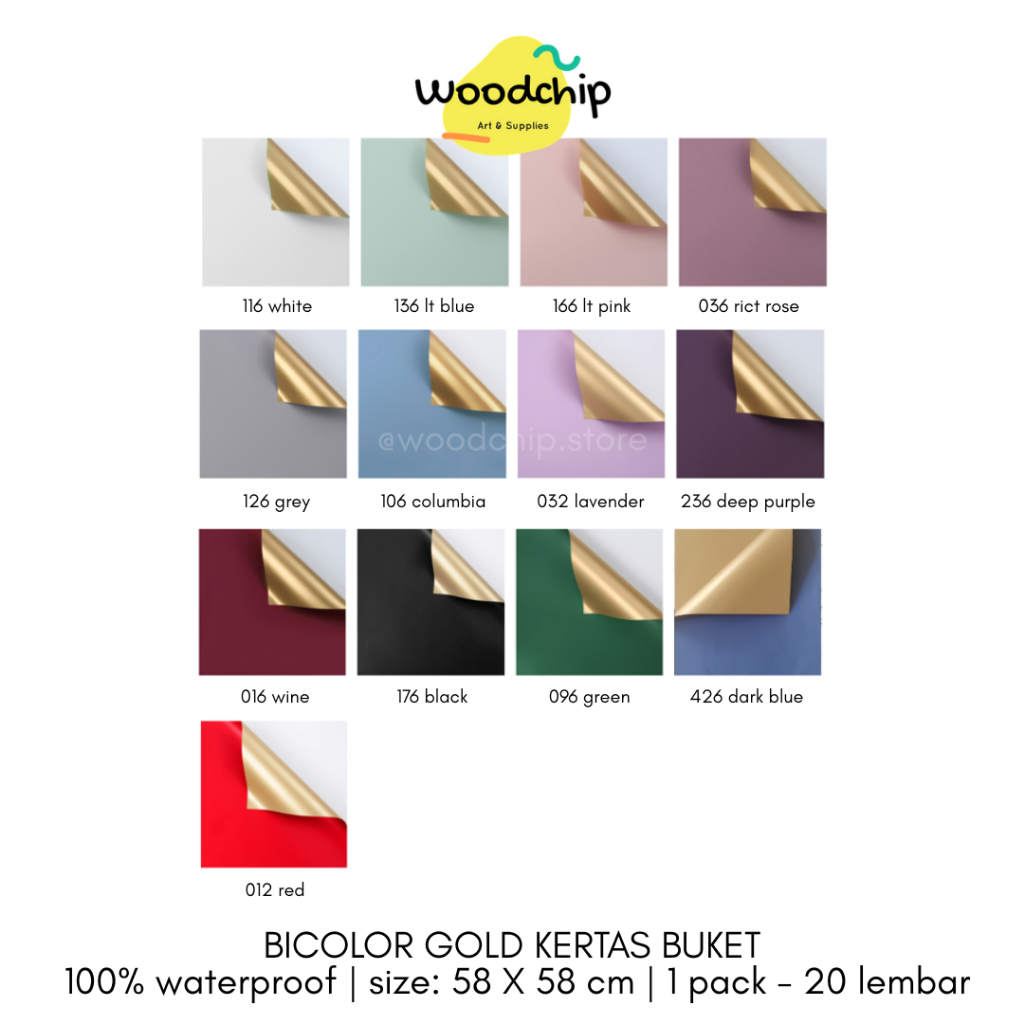 

[LEMBAR] BICOLOR GOLD CELLOPHANE | KERTAS BUKET BUNGA - KERTAS KADO - WRAPPING PAPER - SAMPUL BUKU