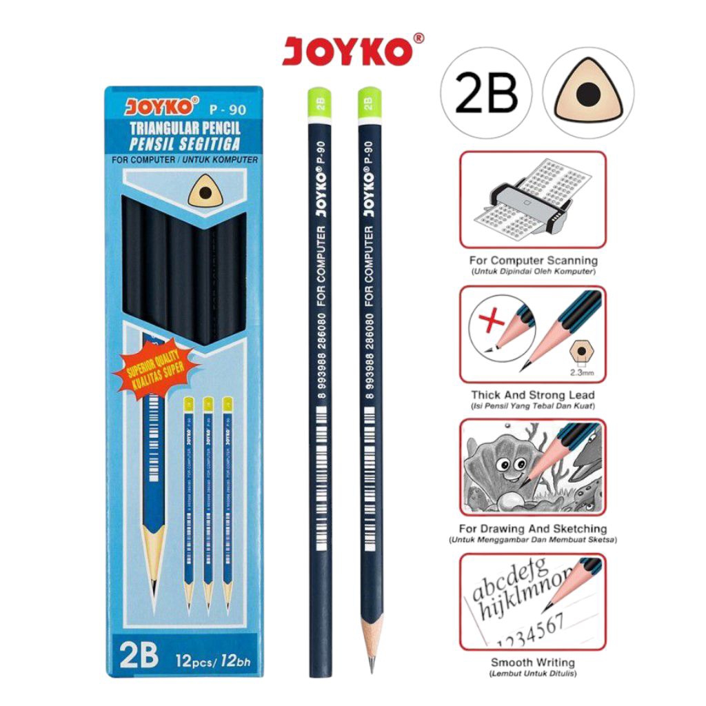 

(12PC) PENSIL JOYKO 2B P-90