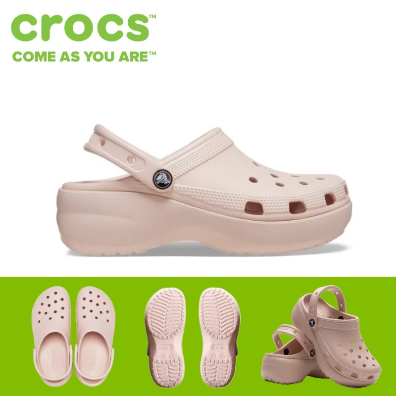 [COD] 100% Ori Crocs Wanita Classic Platform Clog/Sandal Crocs Classic Clog- Quartz
