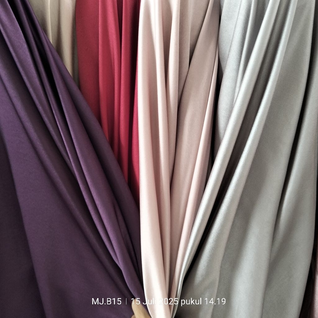 Kain Maxmara Polos Premium - Harga/0,5 m - Bahan Maxmara Polos - Kain Gaun Pengantin - Bahan Furing 