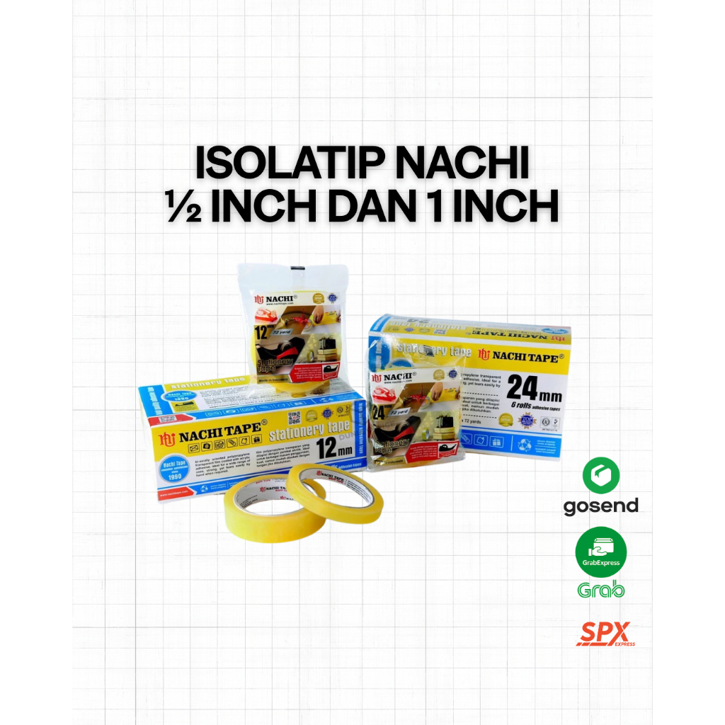

ISOLASI NACHI 12mm dan 24mm ISOLASI NACHI 1/2 inch dan 1 inch