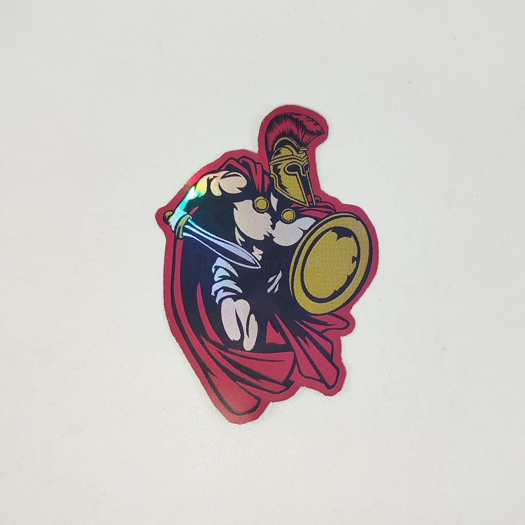

Sticker hologram Spartan Warrior Pejuang Tameng Pedang Untuk hp laptop motor helm dll