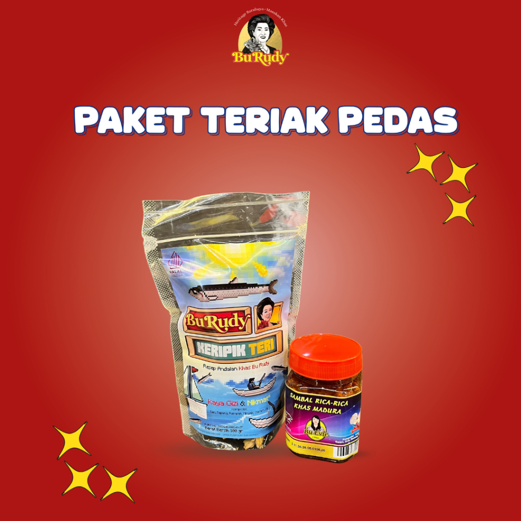 

[PAKET TERIAK PEDAS] Teri Crispy Bu Rudy + Sambal Rica-Rica Bu Evie