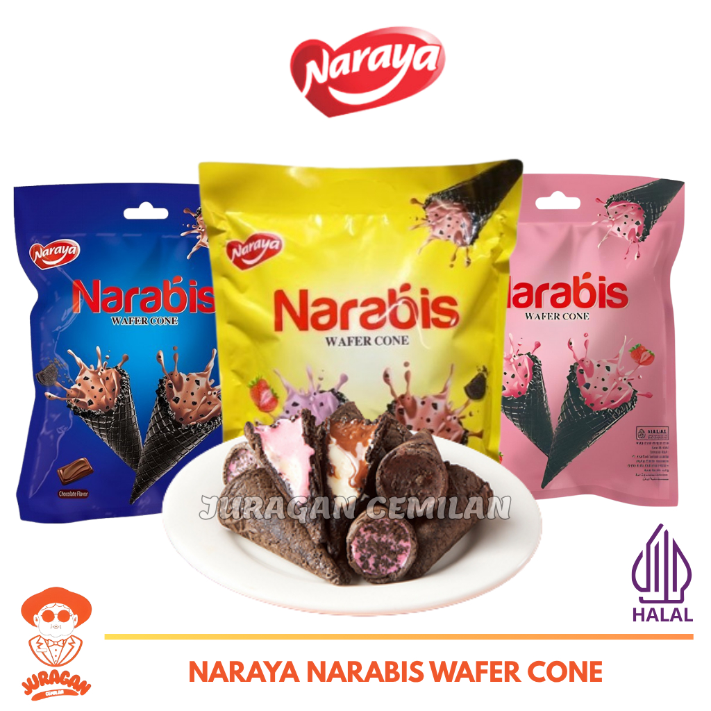 

Naraya Narabis Wafer Cone Chocolate & Strawberry 220gr - Halal
