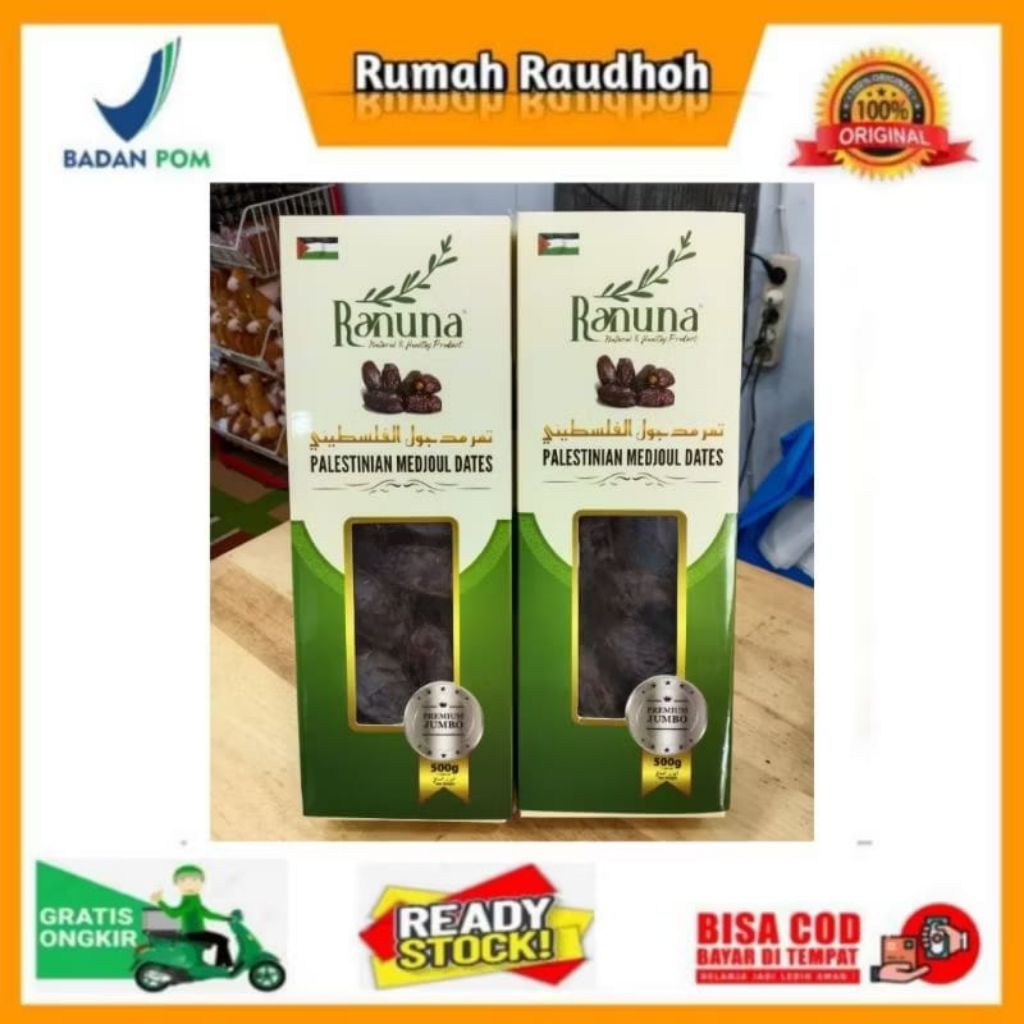 

KURMA MEDJOOL PREMIUM 500 GRAM - RANUNA PALESTINIAN MEDJOUL DATES