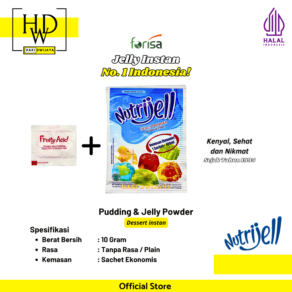 

Nutrijell Jelly Ekonomis Bubuk Jelly Serbaguna 10 gram x 12pcs Rasa Plain