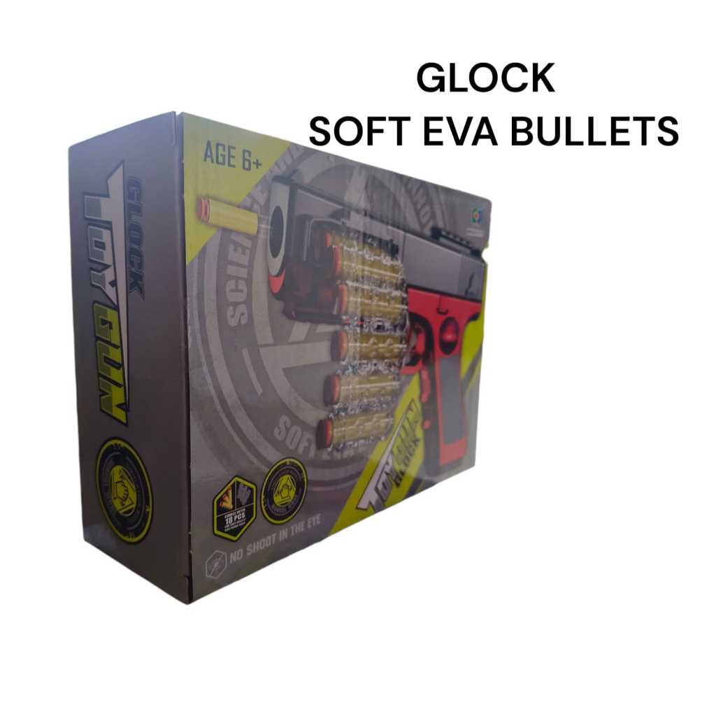 Glock Gun Mainan Pistol Anak Soft Bullet Eva Auto Toys / Glock
