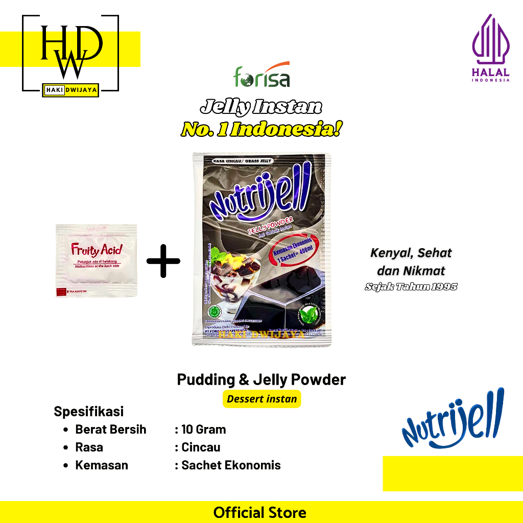 

Nutrijell Jelly Ekonomis Bubuk Jelly Serbaguna 10 gram x 12pcs Rasa Cincau
