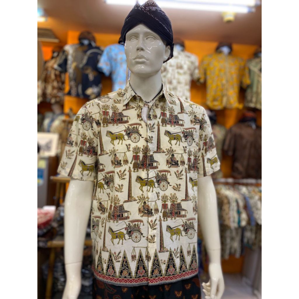 Bakul batik, kemeja batik pria lengan pendek motif betawi
