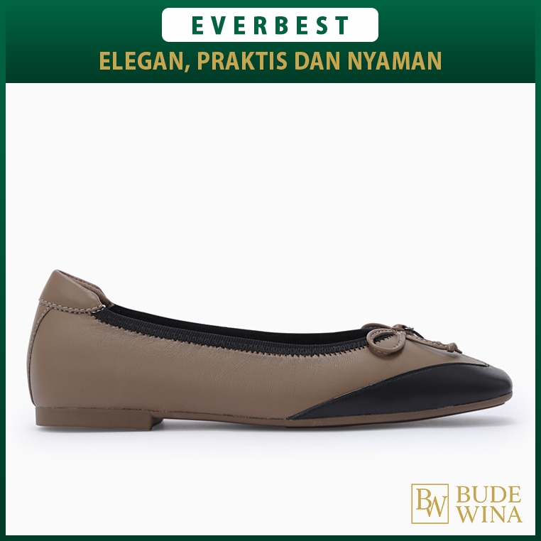 EVERBEST SEPATU FLAT SHOES WANITA ORIGINAL KULIT ASLI COKLAT EW05