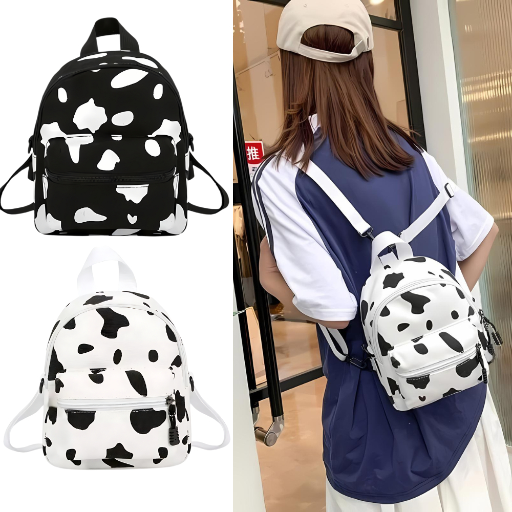 Kiankakids Tas Ransel Wanita Mini Motif Sapi Aesthetic