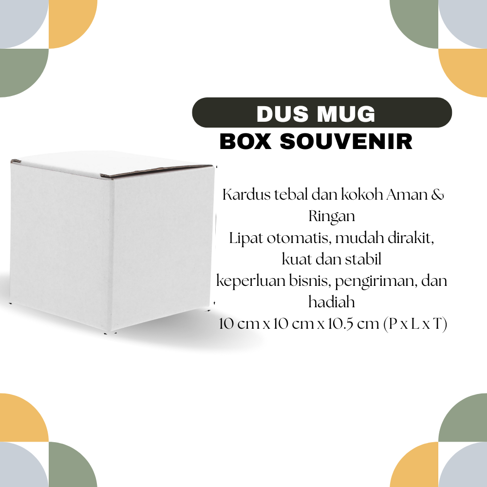 

Dus Mug - Box Souvenir Mug Keramik Tebal Bahan Duplex 400Gr Putih - Kardus Mug Keramik Satuan