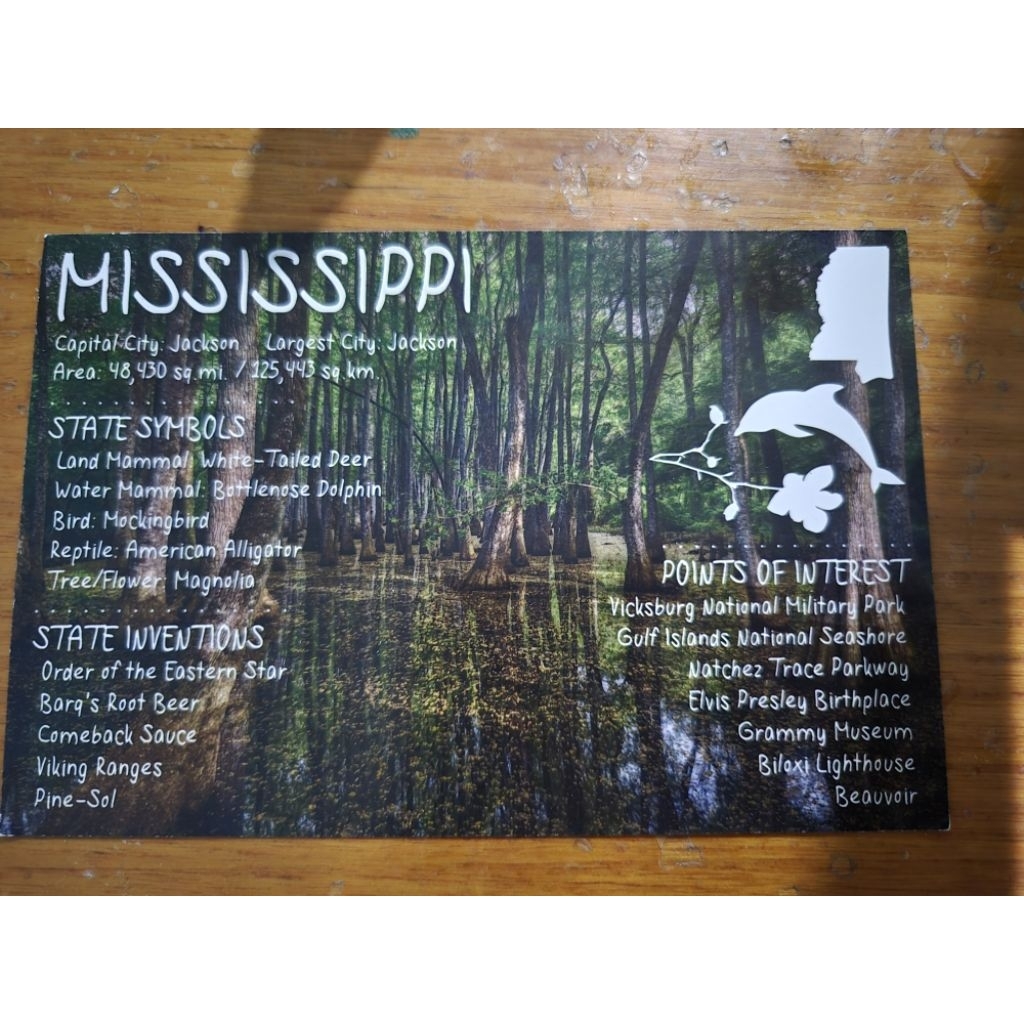 

kartu pos amerika/mississippi usa postcard