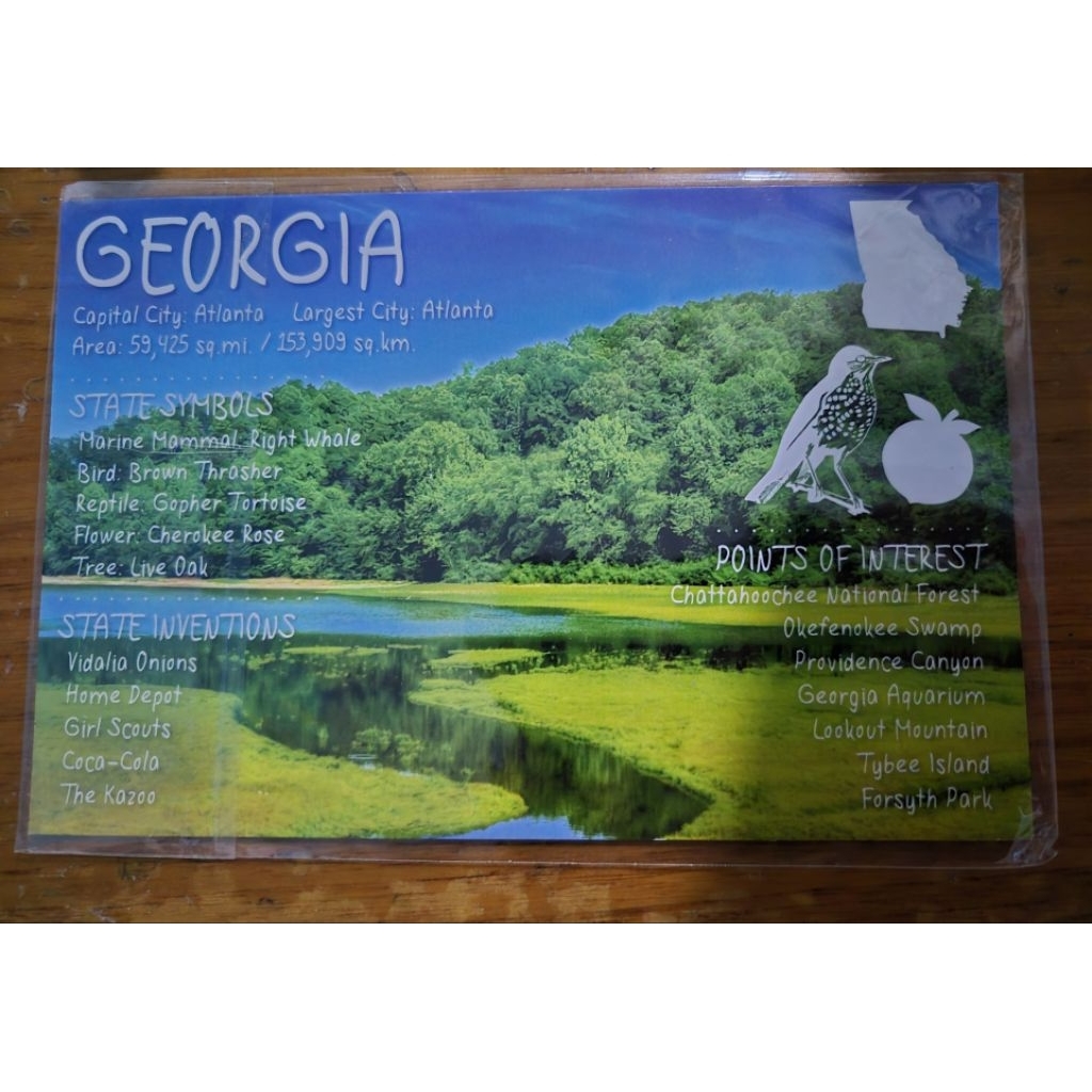 

kartu pos georgia amerika/usa postcard