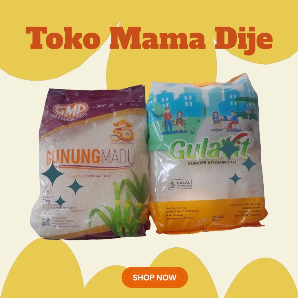 

(JATENG) Gula kemasan 1 kg GMP dan Gulavit Terlaris