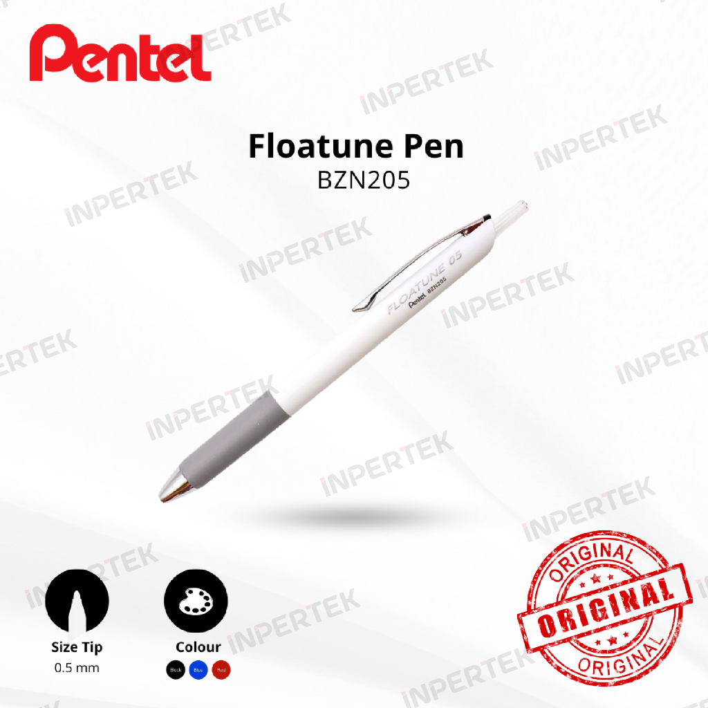 

Pulpen PENTEL 0.5MM BZN205 FLOATUNE Pen 0.5 Knock Ballpoint Oil Based Ink Frictionless Pena Tinta Minyak Warna Hitam Biru Merah Japan Original
