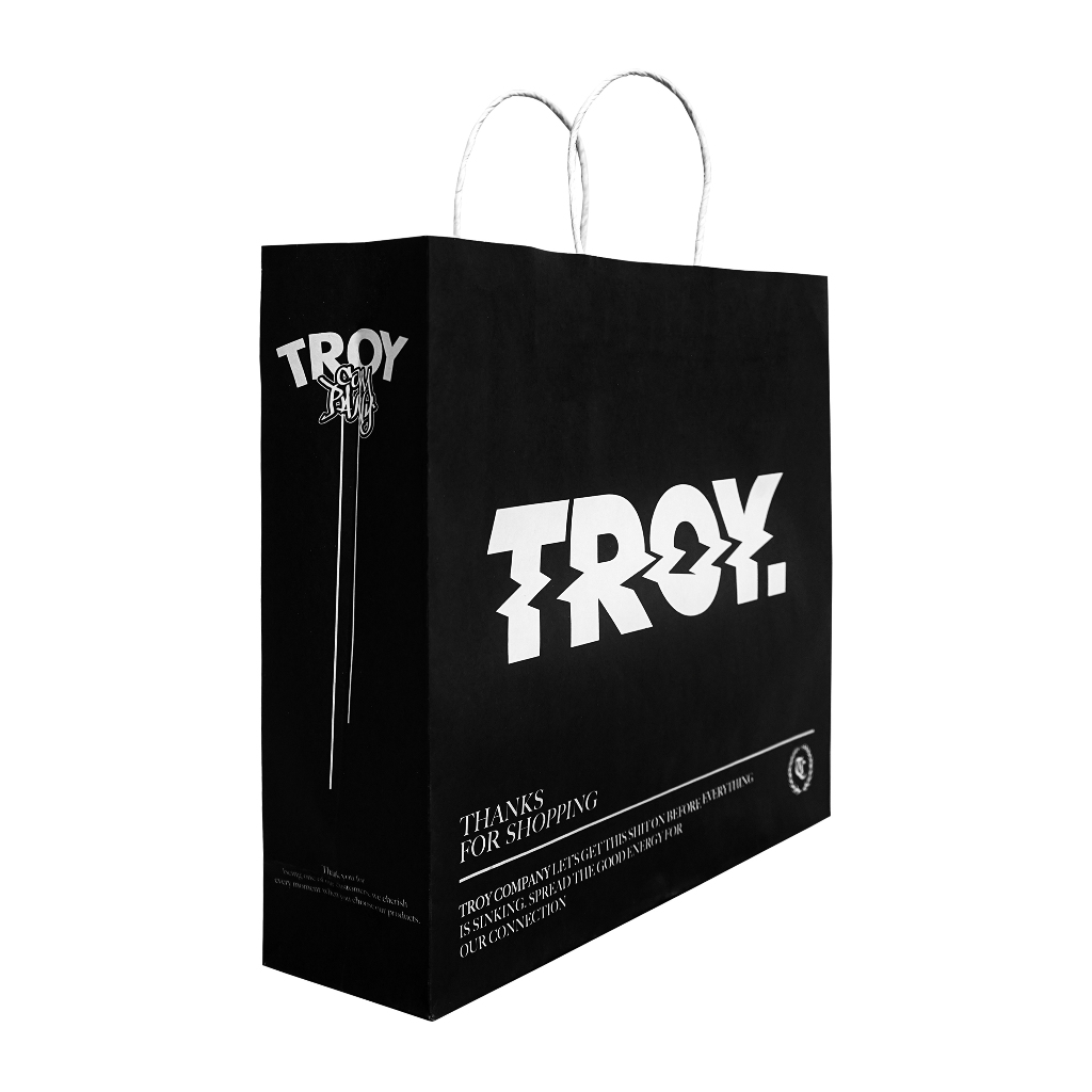 Troy Company Paper Bag Gift Bag Black - Tas Hadiah Tas Souvenir Hitam PBG 3184