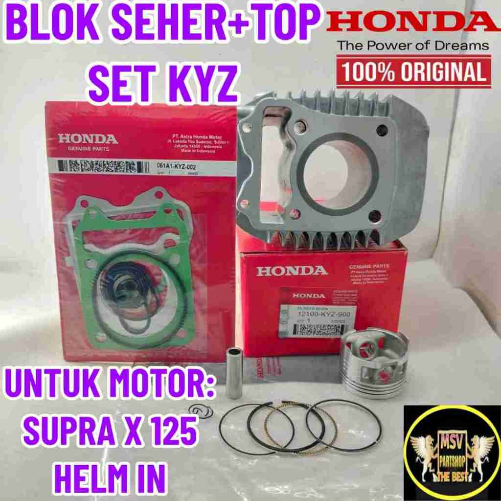 BLOK SEHER + TOP SET KODE-KYZ CYLINDER BLOK Honda Supra X 125 (Helm In dan FI),Blade 125 FI KUALITAS